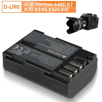 Nova Substituição de Bateria para Câmera D-Li90 Para Pentax 645D K7 K7D K3 K5 K52S K01 1860mAh