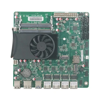 Novo N5105 NAS Mini ITX Industrial placa-Mãe 17x17CM Macio Encaminhamento Intel i225-V B3 2,5 gbit / s 4*LAN 2*M. 2 NVMe 6*SATA3.0 HDMI2.0 DP