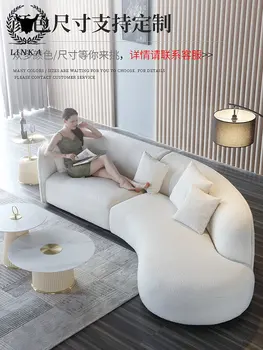 O estilo italiano de luxo sofá simples e moderno, Hong Kong estilo arco sala de estar Nórdicos designer criativo modelo de sala de showroom sofá