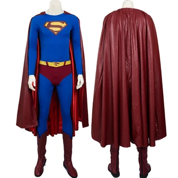 O Mais Novo De Halloween Super-Herói Retorna Clark Cosplay Kent Traje De Aço De Alta Qualidade Com O Homem De Macacão Herói Vestido Cheio