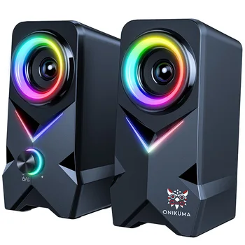 O novo Multi-media Esports Dinâmica RGB de luz Coloridos alto-Falantes Subwoofer Casa Cabo USB área de Trabalho do Subwoofer de Áudio de Jogo