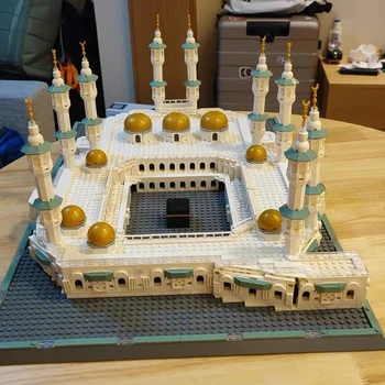 O Street View da Série A Grande Mesquita de Meca Blocos de Construção Criativa Especialista Clássico MOC Modelo de Arquitetura de Tijolos de Brinquedos Para o Menino