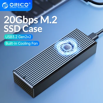 ORICO LSDT 20Gbps M. 2 NVME SSD Caso com Ventilador de Refrigeração Incorporado Para M. 2 NVME 2230 2242 2280 2260 SSD Tipo-C M2 NVME SSD Gabinete