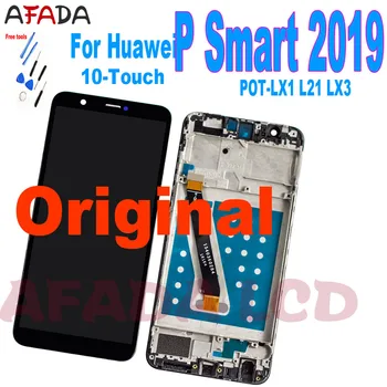 Original 10 de Toque Para Huawei P Inteligente 2019 LCD POT-LX1 L21 LX3 10 Tela LCD Touch screen Digitalizador Assembly com Quadro de Substituir
