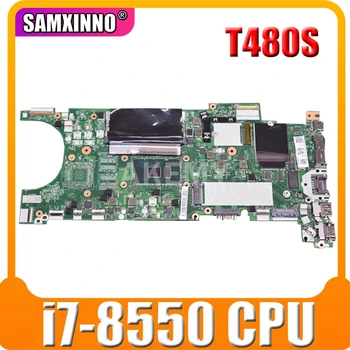Para Lenovo ThinkPad T480S Laptop placa-mãe SR3LC i7-8550U CPU 8G de RAM 01LV606 ET481 NM-B471 PLACA PRINCIPAL