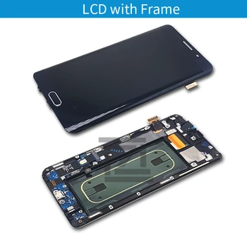 para Samsung Galaxy S6 Borda Mais G928F Tela LCD Touch screen com Quadro de Substituição do conjunto do Digitador de Reparação de Peças de Reposição