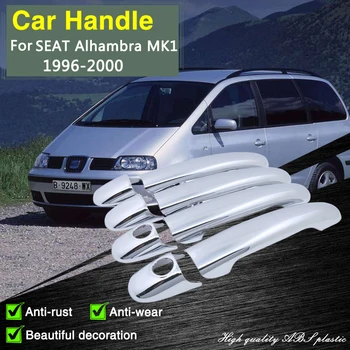para SEAT Alhambra MK1 7M 1996 1997 1998 1999 2000 Cromado Capa maçaneta da Porta da Guarnição Conjunto de Acessórios para carros Estilo de Decorar Adesivos