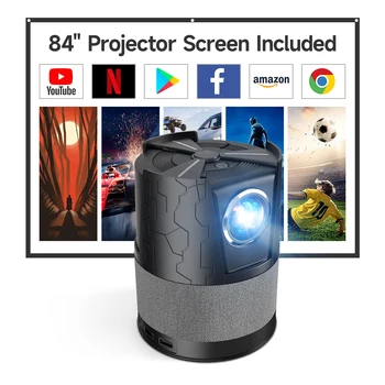 Prtable 2K 4K Mini Projetor para Filmes com wi-Fi e Bluetooth Foco Automático de Correção de Full HD 1080p Projetor de Home Theater