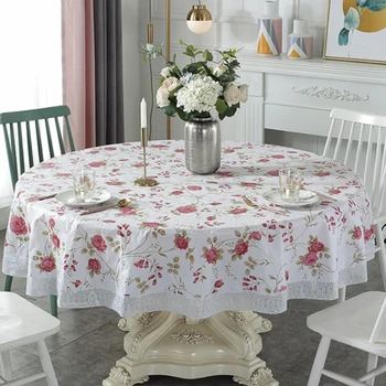 PVC prova de óleo e impermeável restaurante banquete toalha de mesa toalha de mesa toalha de mesa redonda mesa de jantar cobrir a festa de casamento decora