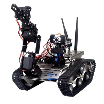 Sem fio wi-Fi Robô Manipulador Carro com o Braço para o Arduino Veículo Robótica Câmara Kit Educativo pelo iOS, Android, PC Controlado