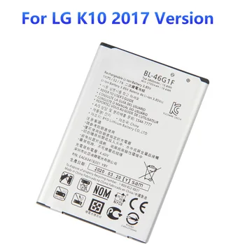 Substituição de Bateria BL-46G1F Para LG 2017 Versão K10 LG BL-46G1F BL46G1F Autêntica Baterias de Telefone 2800mAh