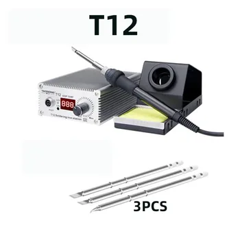 T12 Soldagem de Mesa de Alta potência, Display Digital Ferro de Solda Termostática Regulável Telefone Móvel Soldagem de Reparo Ferramenta DIY Kit