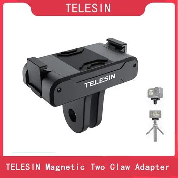 TELESIN Magnético Dois Garra Adaptador de Câmera, Ação de Acessórios Para DJI OSMO Acção 3 Adaptador Refinado e Seguro