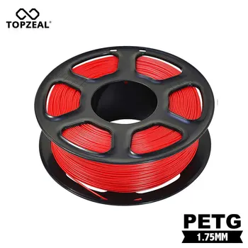 TOPZEAL Impressora 3D PETG Filamento Dimensional Accurary +/- 0,02 mm 1KG de Spool Cor Vermelha
