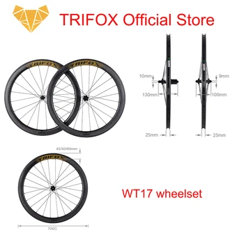 TRIFOX Loja Oficial V Freio 700 X 25C Profundidade 45mm/50mm/60mm de Liberação Rápida Completo de Fibra de Carbono Bicicleta de Estrada Rodado WT17