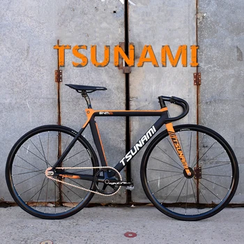 Tsunami de pouso Fixo de Moto SNM300 Quadro Pista de Corridas de Bicicleta Televisão Falou Rodas de Liga de Alumínio do Quadro de 700C 23C Pneus