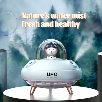 Umidificador de Casal Spray UFO Mini Aromaterapia Umidificadores Difusores de 400ml a Luz da Noite Tranquila Portátil USB Exigível Para o lar