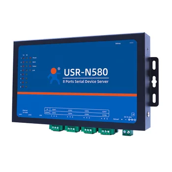 USR-N580 8 Portas Serial RS485 Ethernet Conversor RS 485 Ethernet Bi-direcional de Dados Transmissão de Dupla Porta Ethernet 10/100mbps