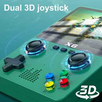 X6 Consola de jogos Portátil, 3.5 Polegadas IPS Tela de Jogo Retro Player 3D Joystick Com 10000+ Jogos 11 Emulador Para Crianças de Presente