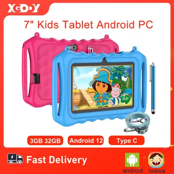 XGODY Crianças de 7 Polegadas Tablet PC Android Comprimidos Para Crianças de Estudo Educação Bluetooth wi-Fi TypeC Com Bonito Protetora do Garoto Presente