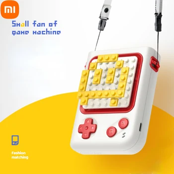 Xiaomi Jogo de Console Fã de Pequeno DIY Bloco de Construção de Quebra-cabeça Desktop Portátil de Bolso Mini Ventilador Criativa para Crianças Pescoço Pendurado Fã